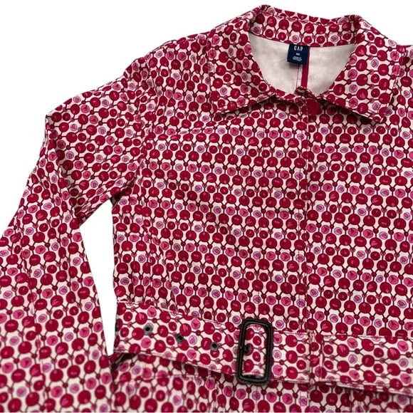 Gap 2006 Belted Trench Coat Roses - Size XS - Picture 3 of 8
